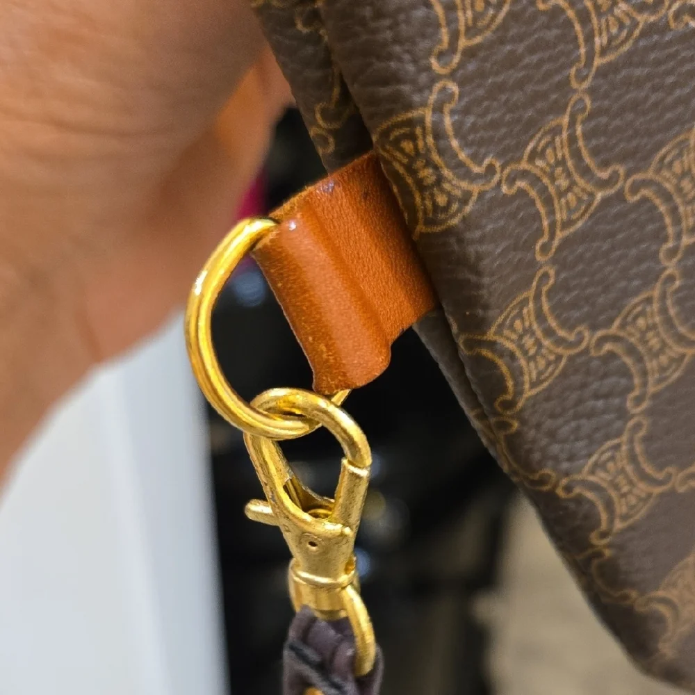 Celine Brown Monogram Clutch with Gold Hardware - Picture 4 of 7